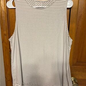J Jill Green and White Striped Tank Large Great Condition